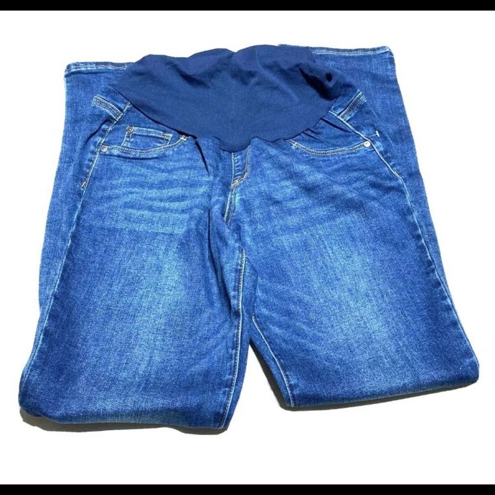 Best Maternity Jeans Indigo Blue Street Size Large, Grow with you comfort fit!